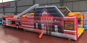 Precio de fábrica carrera de obstáculos inflable camión de bomberos deporte Combo juego de rebote <span class=keywords><strong>alquiler</strong></span> comercial - Product Image 3