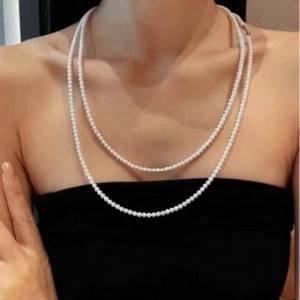 สร้อยคอผู้ชายสไตล์ฮิปฮอประดับไฮเอนด์ ดีไซน์เก๋ ทันสมัย ใช้ได้หลากหลาย สร้อยคอประดับมุกแบบซ้อน ดีไซน์เฉพาะตัว สำหรับแฟชั่นสตรีท - Product Image 3