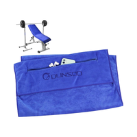 Serviette de sport en microfibre polyester/nylon personnalisée en usine avec poche zippée, forme rectangulaire, pour l'entraînement en salle de sport, fabriquée en Chine