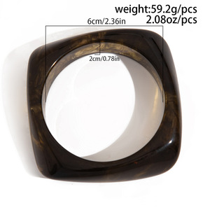 Vòng tay acrylic mặt tròn rộng kiểu dáng cổ điển HL dành cho nữ, nhuộm màu không đều, thời trang - Product Image 6