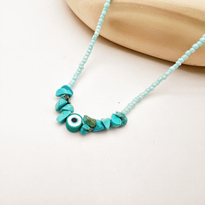 Collar de Piedra del Ojo Turco con Cuentas de Turquesa, Cadena para Clavícula, Estilo Bohemio, Uso Diario - Product Image 4