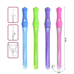 Juguete de Burbujas de 48 cm para Fiestas de Verano, Máquina de Burbujas de 220 ml, Varita de Burbujas con Adhesivos, Juguete de 19 Pulgadas, Solución de Recarga de Burbujas, Juguete de Verano - Product Image 1