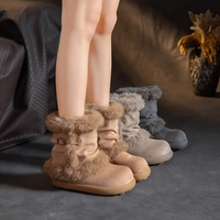 Bottes courtes d'hiver 2026 pour femme, à talon dissimulé, plateforme, imperméables, antidérapantes, doublées polaire, en coton extra-épais, décontractées