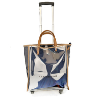Usine chinoise personnalisée avec 5 roues extérieures et sacs à bagages pliables réutilisables en PVC chariot à bagages de voyage