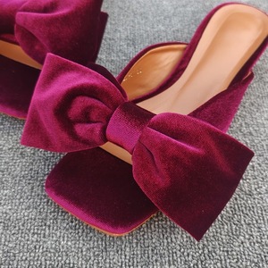 Sandales de luxe 3CM pour femme, style claquettes, avec nœud, talons chaton, chaussures tendance - Product Image 6