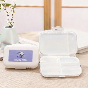 علبة أدوية محمولة مستطيلة الشكل من البولي بروبيلين مع أقسام مستقلة، حافظة حبوب متعددة الوظائف مقاومة للغبار للاستخدام أثناء التنقل - Product Image 2