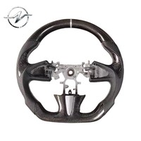 Volant sport en cuir perforé à 3 branches antidérapant en fibre de carbone pour Infiniti Q50/Q50S 2016-2017 G35/G37/Q60/EX35