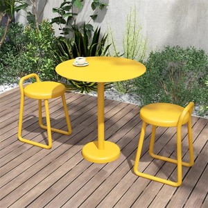 Açık bahçe masa ve sandalye kombinasyonu eğlence demir küçük yuvarlak masa açık demir açık masa ve sandalye - Product Image 4