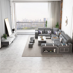Latest Design <b>Storage</b> Functional With USB Charging Wholesale Price Custom Grey Fabric Furniture Set for Living Room YC-FS18 - Product Image 5