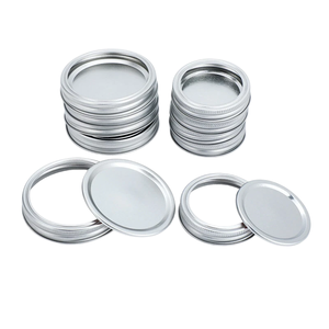 <span class=keywords><strong>Tapas</strong></span> de tarros Mason de boca ancha <span class=keywords><strong>Tapas</strong></span> de conservas de tipo dividido de metal con accesorios de barra de silicona a prueba de fugas para un enlatado efectivo - Product Image 1