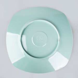 Plato Plano de Melamina al por Mayor, Sin BPA, para Uso en Restaurantes y Hogares, Diseño de Remolino Verde Menta para Buffet y Comedor - Product Image 4