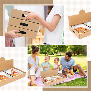 Y726 جودة عالية مخصصة المنبثقة صندوق تقديم الطعام كرافت المموج مقلاة كاملة صناديق صواني الطعام لملاعب الحفلات - Product Image 4