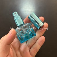 Botol Parfum Kaca Persegi Gradasi ISMAN 10ml, Semprotan Roller Biru Hijau Ungu Emas Pink Grosir Logo Kustom Pabrik Pro