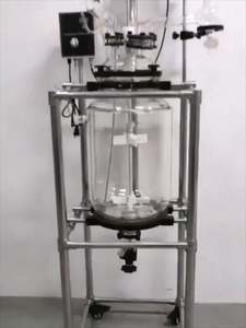 Reactor de vidrio encamisado de doble capa con agitación para destilación rotatoria al vacío y termocracking - Product Image 3