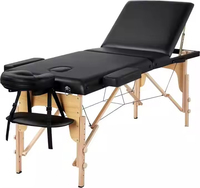 Fabrik-Großhandel Verstellbare Tragbare Wasserdichte Leder-Klappbare 3-Teilige Holz-Schönheitssalon-Spa-Wimpern-Massageliege