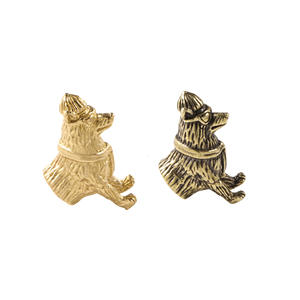 Maniglia per armadio in ottone a forma di cucciolo, accessorio per artigianato in metallo - Product Image 1