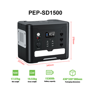 Fosfato de hierro y litio unidireccional 1500W 1536Wh Estación de Banco de energía de almacenamiento de energía portátil para exteriores Precio barato para acampar - Product Image 2