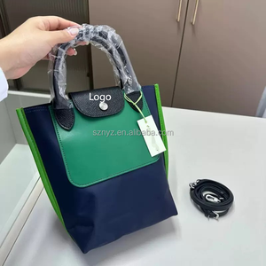 Bolso trenzado de nailon duradero, bolso hecho a mano, bolso de mano de gran capacidad para mujer, diseño de Color de contraste a la moda, elegante y práctico - Product Image 2