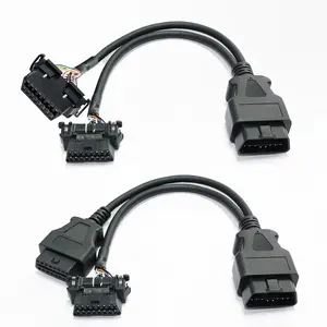 Custom J1962 Car OBD 2 II 16 Pin OBDII Y Splitter Extension Wire Harness OBD2 16pin Diagnostic Adapter Cable For Kia Hyundai GPS