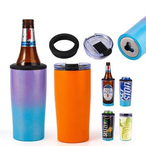 Taza Aislada de Doble Pared de Acero Inoxidable con Soporte para Latas, Abrebotellas, Tapa para Cerveza y Enfriador para Camping - Product Image 1