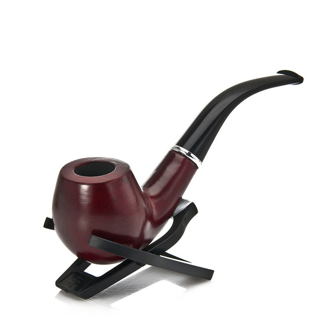Wholesale Traditional Classic Red Wooden Smoking Pipe Dry Tobacco Wood Hand Pipe Smoking Accessories