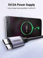 Cable Micro USB 3.0 UGREEN, Cable USB 3.0 A a Micro B, Cable de Disco Duro Externo con Trenzado de Nailon, Compatible con Samsung Galaxy