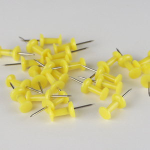Yellow Thumb Tack Push <b>Pin</b> Plastic Circular Shape General Use For Cork Board And Photo Wall Display - Product Image 1