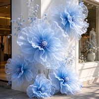 Grandes fleurs artificielles en organza personnalisées, pivoines géantes pour la décoration de mariage, la présentation en vitrine, la décoration d'événements
