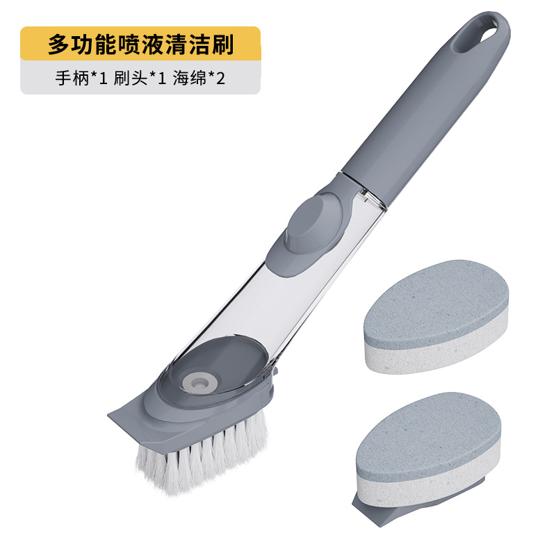 Long-handled pot brush - 1-pack [1 brush head + 2 sponge brush heads]
