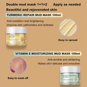 Coffret de <span class=keywords><strong>Masque</strong></span> à l'<span class=keywords><strong>Argile</strong></span> au Curcuma et à la Vitamine E RadiantRise avec Pinceau | <span class=keywords><strong>Kit</strong></span> <span class=keywords><strong>Masque</strong></span> Visage Éclaircissant, Régulateur de Sébum et Apaisant pour Soin Spa du Visage - Product Image 4