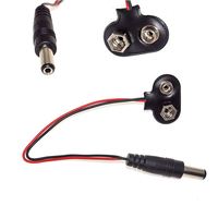OEM/ODM Disponible T Type 9V Batterie Snap Câble de connecteur d'alimentation avec prise DC 2.1mm