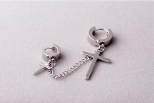 Mode Hip Hop Punk Hommes Boucles <span class=keywords><strong>D</strong></span>'oreilles En Acier Inoxydable 316L Dangle Boucles <span class=keywords><strong>D</strong></span>'oreilles Hoop Croix Boucles <span class=keywords><strong>D</strong></span>'oreilles - Product Image 5
