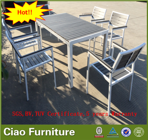 <span class=keywords><strong>Chaise</strong></span> <span class=keywords><strong>de</strong></span> salle à manger élégante et imperméable en plastique imitation bois pour extérieur, patio, café, jardin, bar et loisirs - Product Image 6