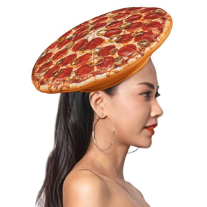 Accesorio de disfraz de Halloween personalizado Sombreros de comida para adultos Sombreros de <span class=keywords><strong>pizza</strong></span> divertidos Sombrero tonto loco para adultos para fiesta - Product Image 1