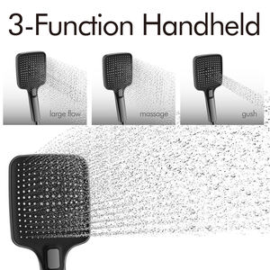 Diseño de lujo 3 funciones expuestas de gran tamaño Panel de sujeción Baño de gama alta Mezclador de ducha oculto de latón con termostato - Product Image 5