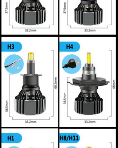 HAIZG de alta potencia 70W 20000lm sistema de iluminación de 360 grados de 8-lado faros led H1 H4 H7 h11 led accesorios de luces para coche - Product Image 6