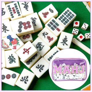 Sac de rangement vide pour tuiles de Mahjong, violet américain, en PVC transparent, étanche, avec fermeture éclair, taille 166, pour tuiles de Mahjong - Product Image 4