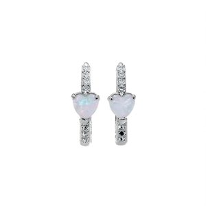 Pendientes de Diamantes con Corte Corazón en Oro Blanco E3649, Estilo Romántico para Mujer, Joyería Fina con Diamantes Naturales - Product Image 1