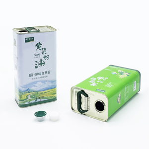 Bidon rectangulaire en fer blanc de 2,5 L de haute qualité pour huile comestible, idéal pour l'huile d'olive, avec logo personnalisé et impression offset - Product Image 3