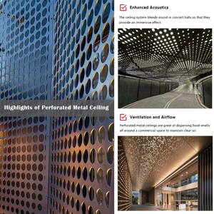 610x610 thiết kế hiện đại nghệ thuật ngoài trời chống cháy laser cắt đục lỗ dải kim loại nội bộ tấm Trần - Product Image 5