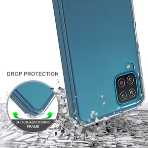 Ốp Điện Thoại Di Động Trong Suốt Bằng Nhựa TPU Đa Chất Liệu 2 Trong 1 Cho Samsung Galaxy A12 Ốp Acrylic Cứng