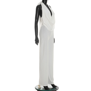 วิวิบลุค J26JP084 จั๊มสูทลำลองเซ็กซี่สำหรับผู้หญิง สีพื้น ทรงเข้ารูป แขนกุด คอแบบผูกหลังเปลือย จั๊มสูทแบบชิ้นเดียว - Product Image 5