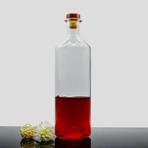 Botella de cristal personalizada para whisky y vodka, calidad premium, 750ml, 700ml, venta al por mayor