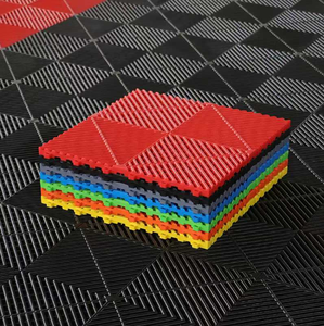 Dalle de sol moderne en vinyle PP antidérapant pour garage Dalle De Sol Installation modulaire ventilée par clic pour atelier Plancher en plastique uni - Product Image 2