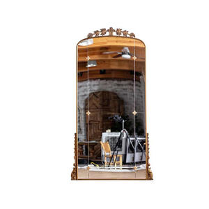 French Romantic Floor Mirror Brass <b>Frame</b> Full Length Home Use Wabi Sabi Style - Product Image 5