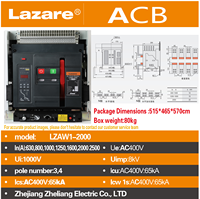 Lazere Disjoncteur à air industriel W1-2000 avec capacité de coupure élevée (65kA/40kA) pour applications lourdes 690V/400V