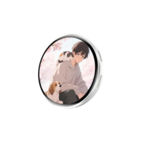 Badge électronique à écran tactile intelligent avec écran IPS, rechargeable par USB - Cadeau pour les fans d'anime et de manga, Saint-Valentin