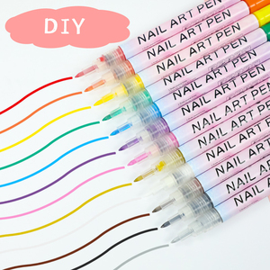 ปากกากราฟฟิตีแบบศิลปะบนเล็บกันน้ำปากกาวาดเส้นภาพแอบสแตรกต์รูปดอกไม้วาดเล็บ - Product Image 3