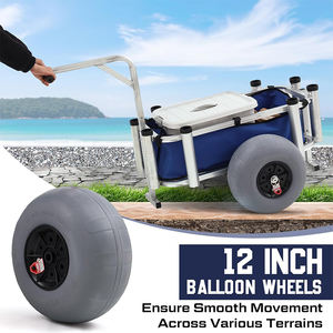 รถเข็นอลูมิเนียมแบบพับได้พร้อมล้อบอลลูนรถเข็นชายหาดสำหรับตกปลากลางแจ้ง - Product Image 3