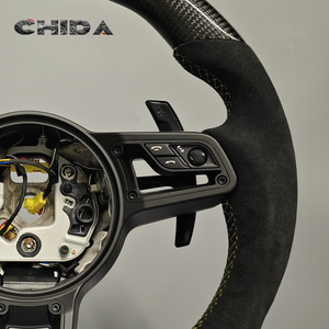 Volante de fibra de carbono forjado de alto rendimiento para Por-<span class=keywords><strong>rs</strong></span>-ch-es Cayenne Panamera Taycan 718 Cayman 991 911 <span class=keywords><strong>RS</strong></span> - Product Image 2